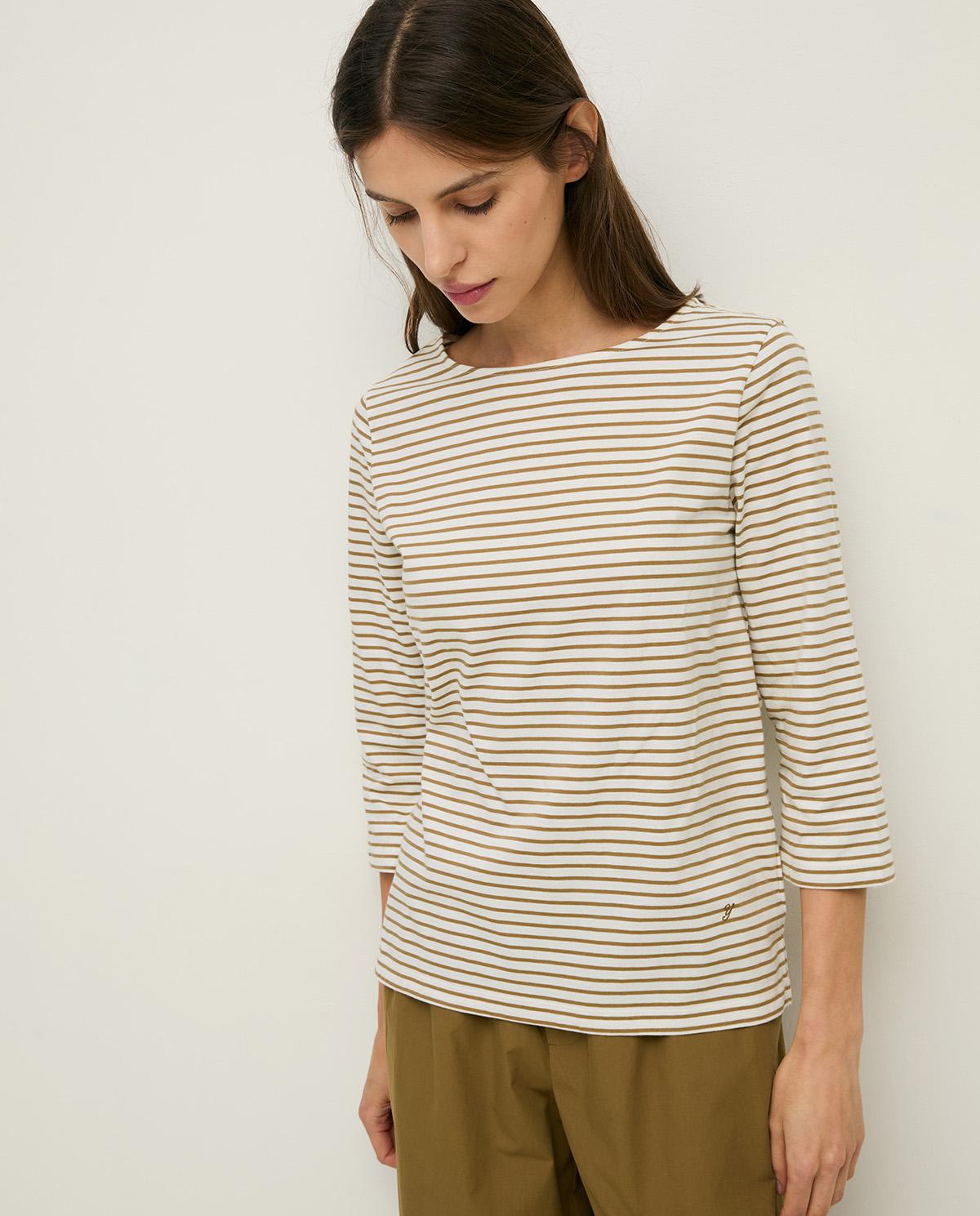 Yerse - Camiseta de mujer de manga corta y cuello barco.