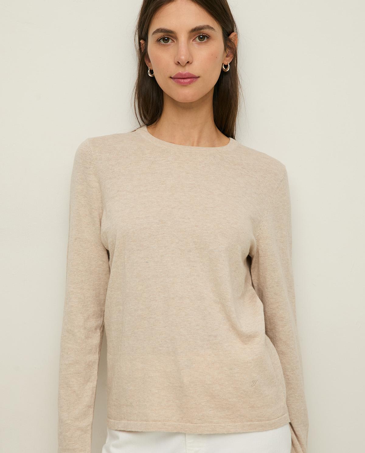 Yerse - Jersey de mujer de punto fino y cuello redondo.