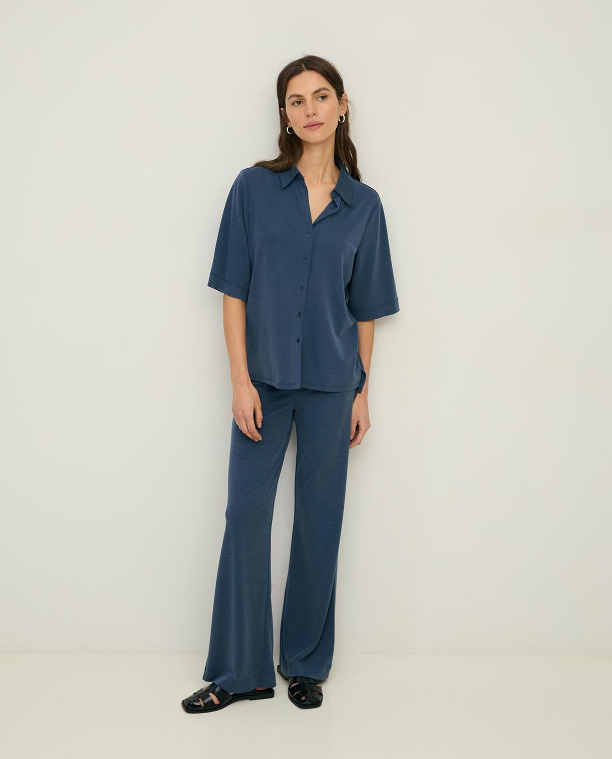 Yerse - Pantalón ancho de mujer con cintura elástica y tiro alto.