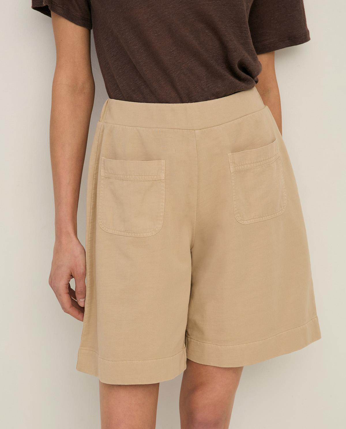 Yerse - Shorts de mujer con cintura elástica y bolsillos delanteros.