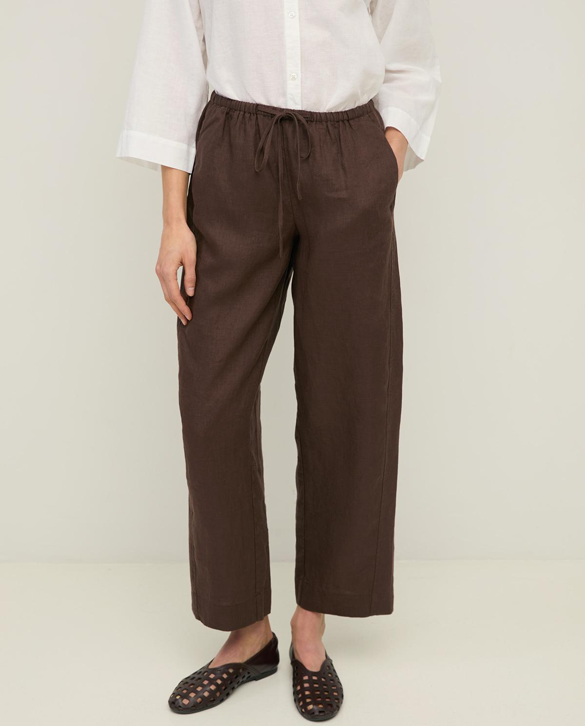 Yerse - Pantalón ancho de mujer con cintura elástica y cordón ajustable.