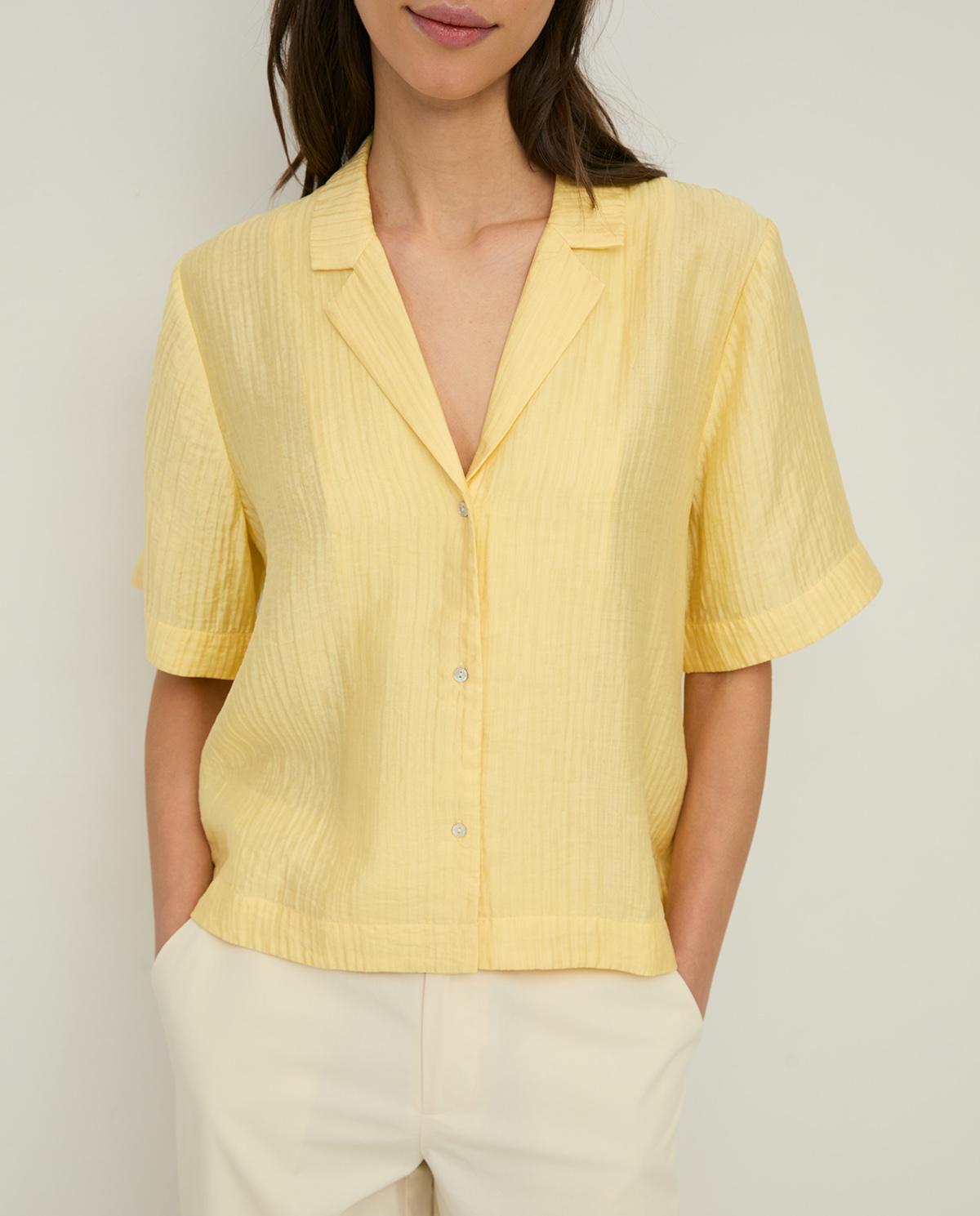 Yerse - Camisa de mujer de manga corta y cuello solapa.