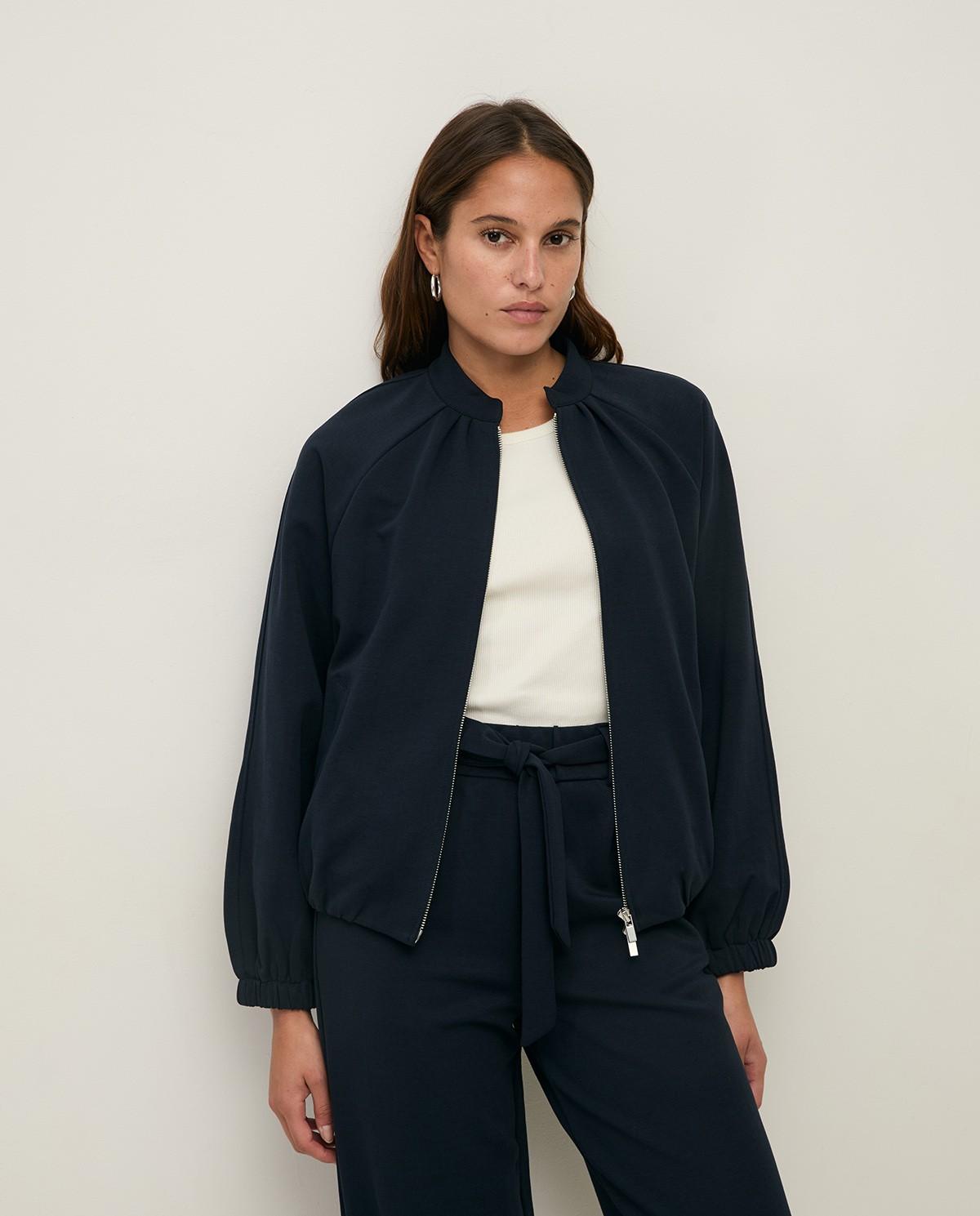 Yerse - Chaqueta bomber de mujer con cierre de cremallera bidireccional.