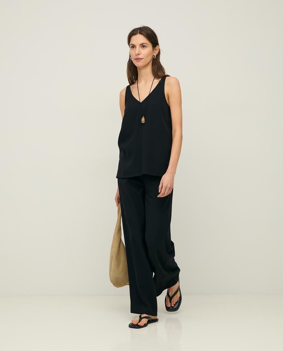 Yerse - Pantalones anchos de mujer de corte fluido y cintura elástica.