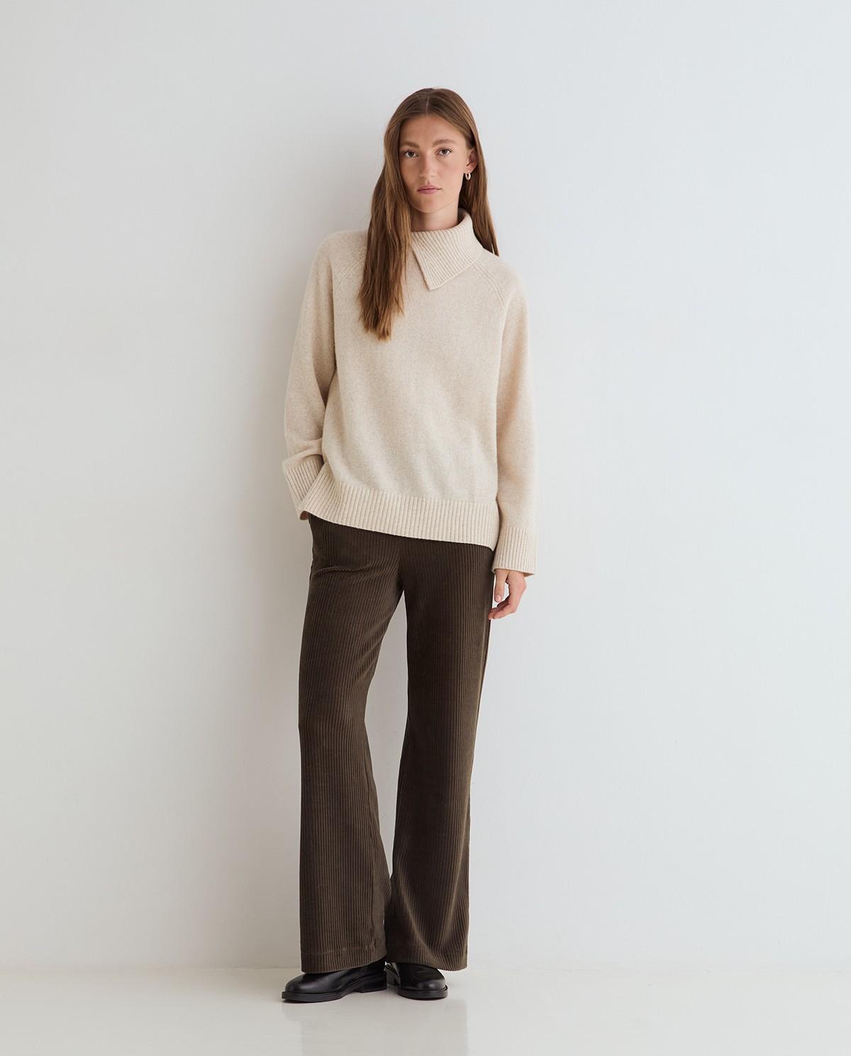 Pantalón ancho de mujer de pana - Yerse - Verde Verde-1