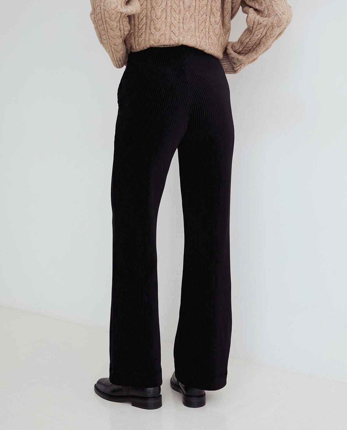 Pantalón de pana de mujer wide leg - Yerse - Negro Negro-4