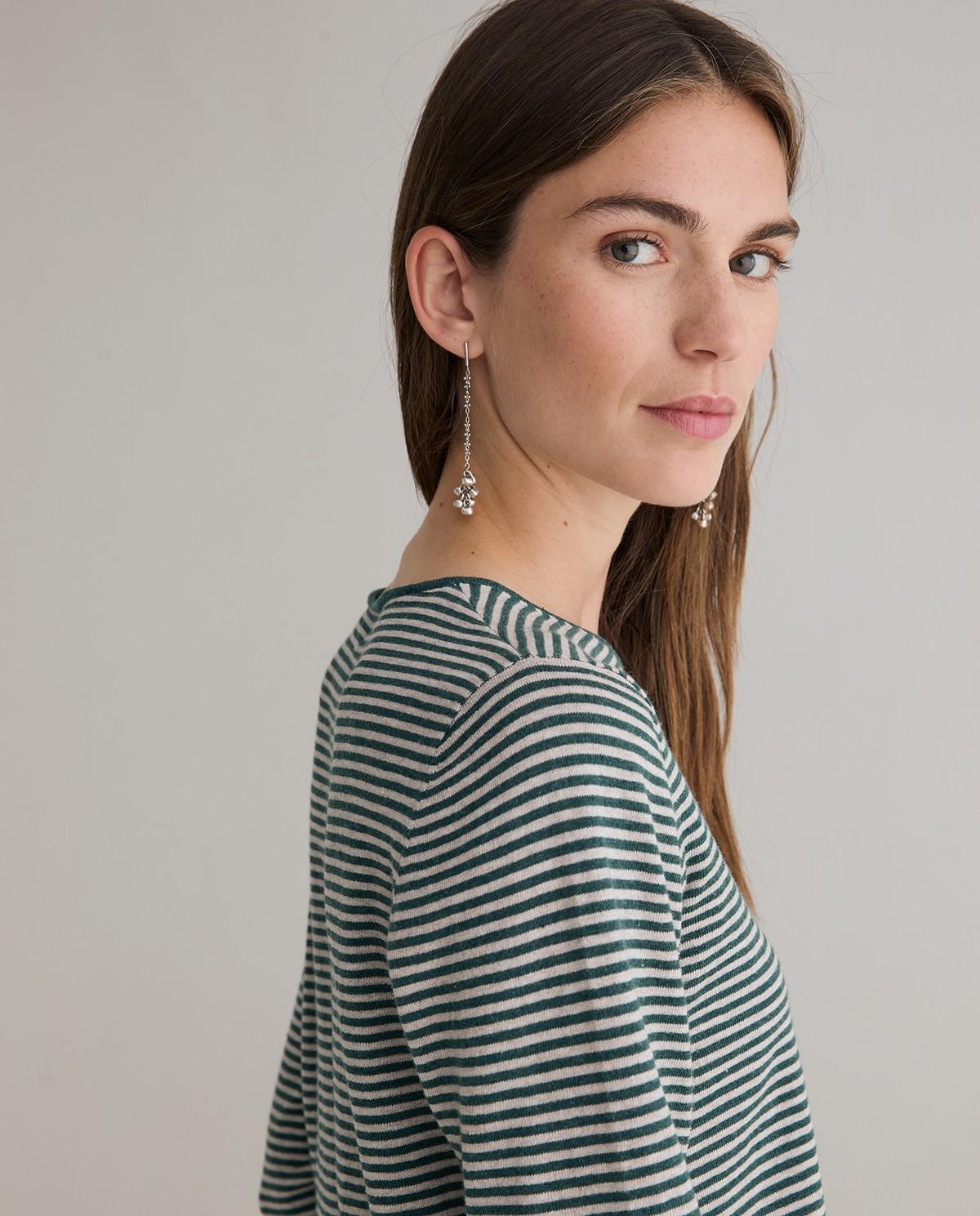 Jersey de mujer de punto fino con cuello redondo - Yerse - Bicolor Bicolor-2