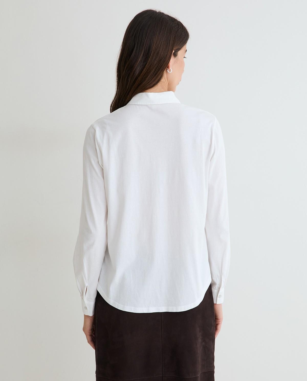 Camisa de mujer bimatería popelín - Yerse - Blanco Blanco-2