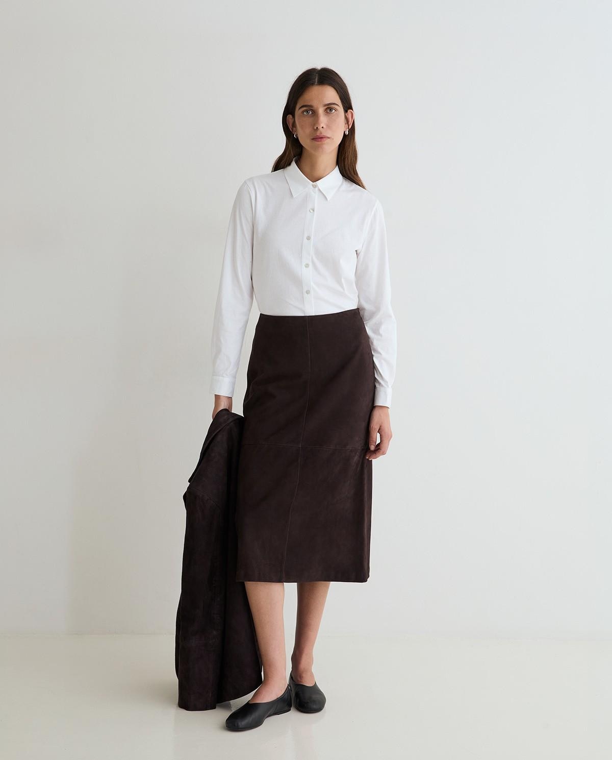 Camisa de mujer bimatería popelín - Yerse - Blanco Blanco-5