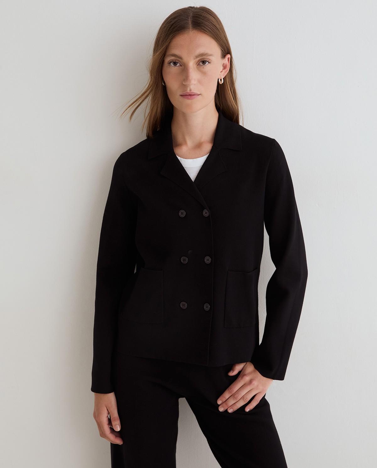 Americana de mujer cruzada con doble botonadura - Yerse - Negro Negro-1