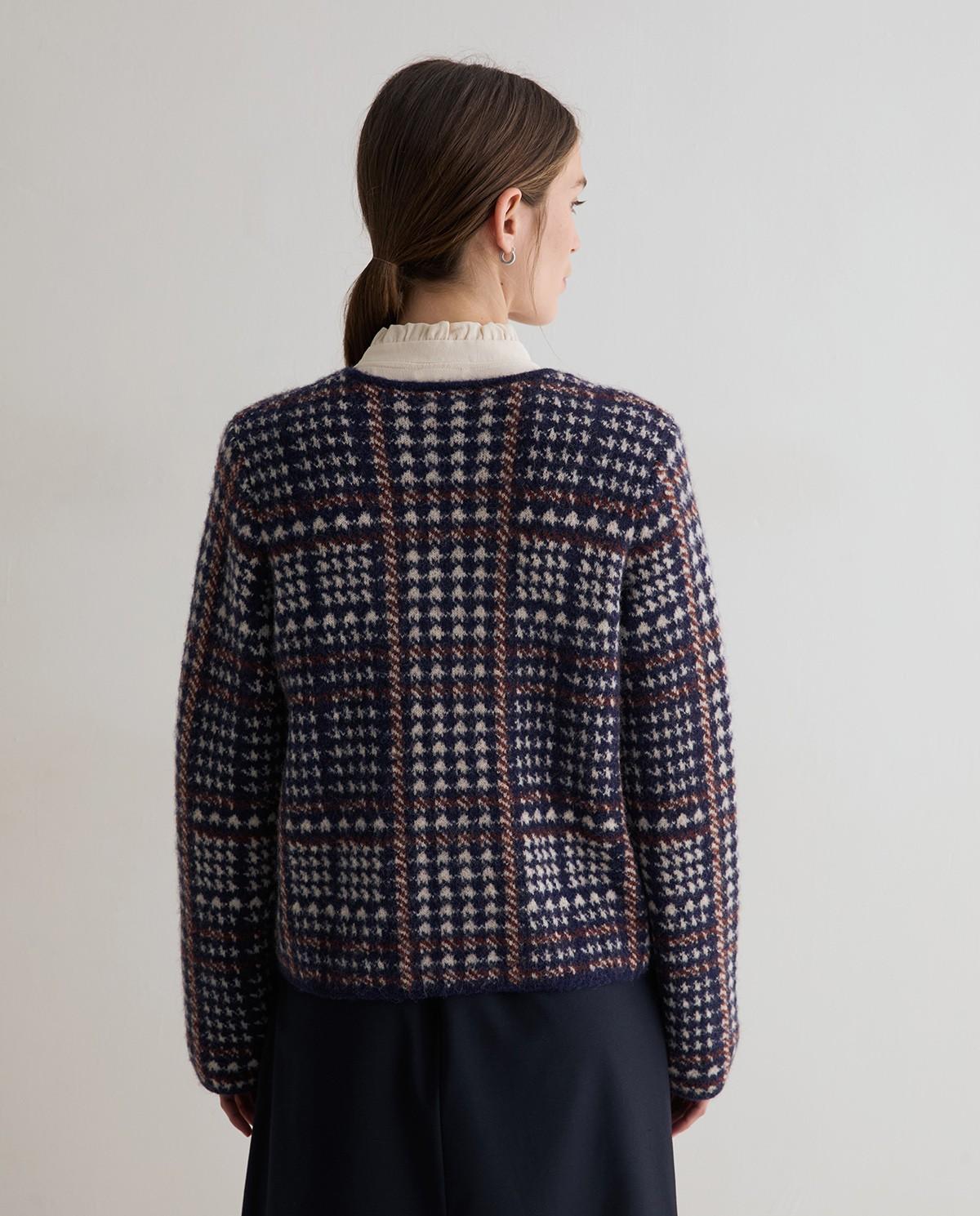Cárdigan de mujer de punto jacquard con bolsillos - Yerse - Multicolor Multicolor-4