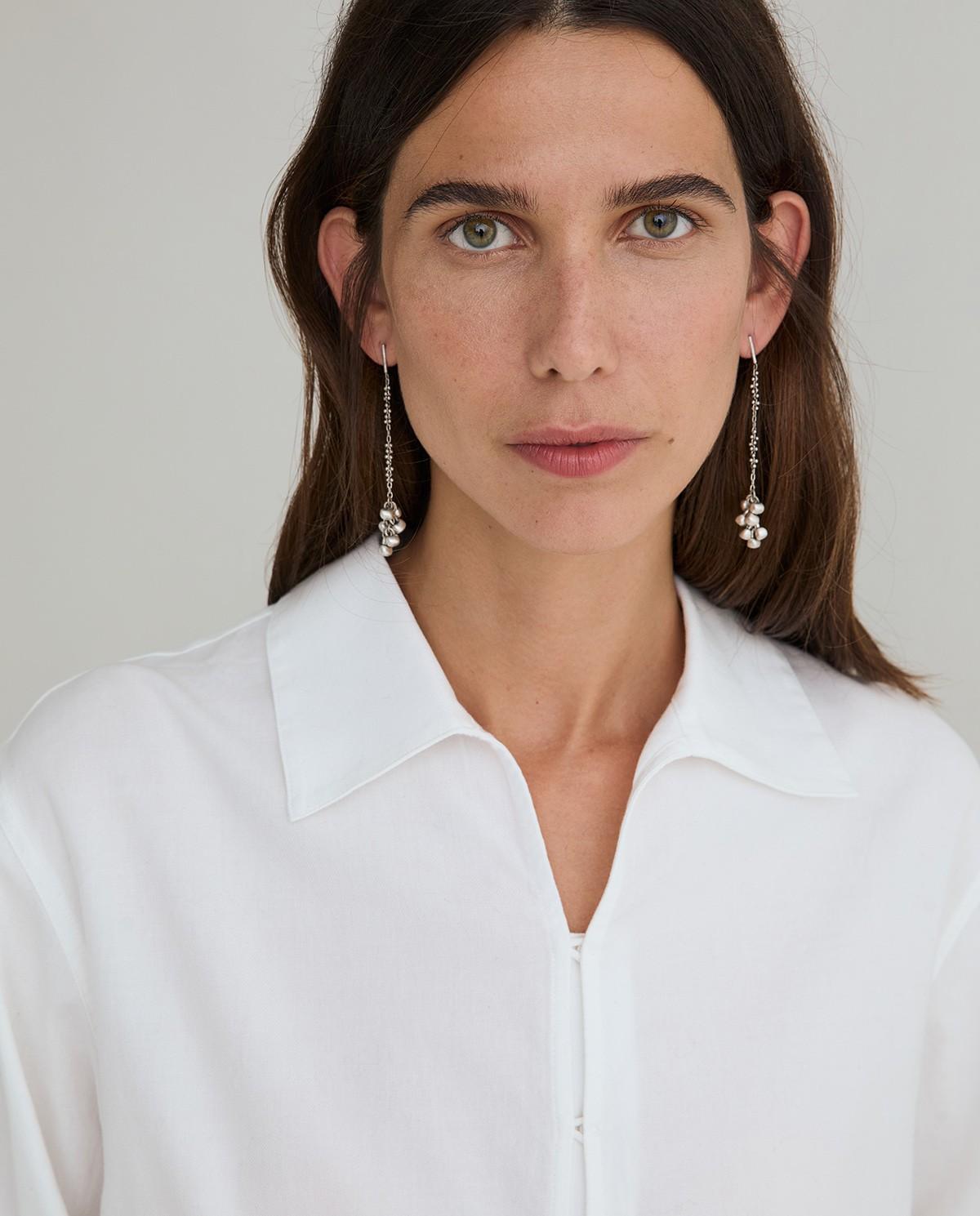 Imagen 2 de Camisa polo de mujer con cuello camisero y manga larga - Yerse - Blanco Blanco