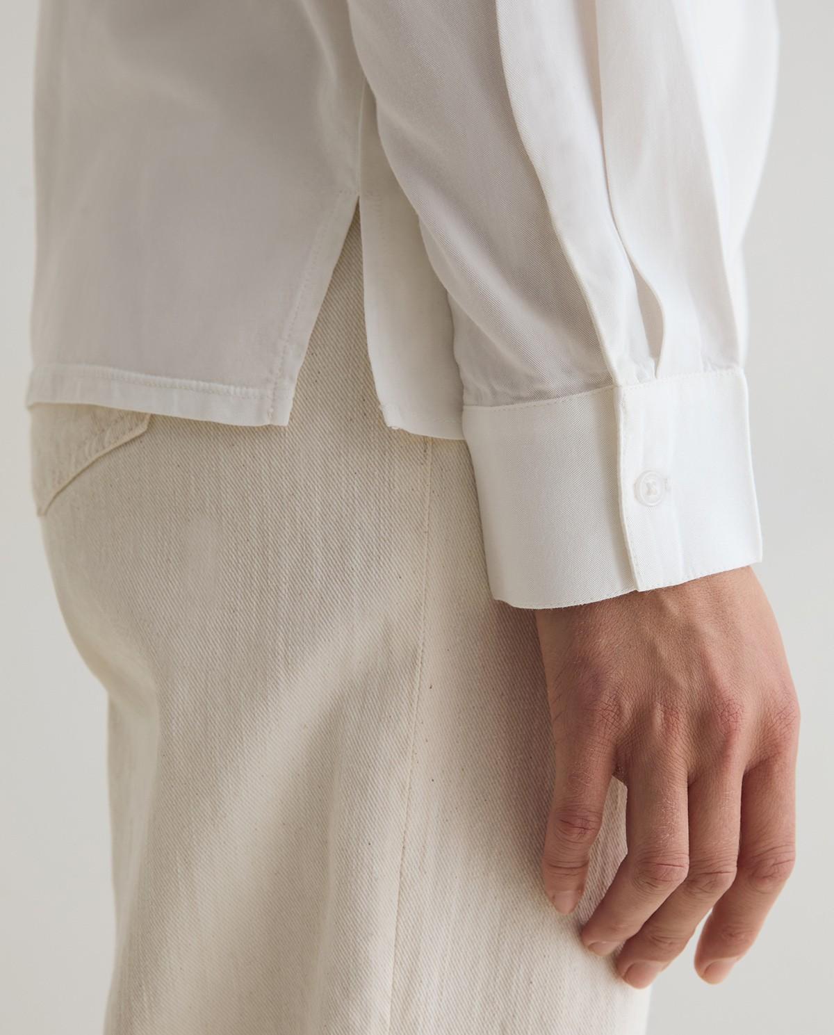 Imagen 3 de Camisa de mujer de manga larga con botones ocultos - Yerse - Blanco roto Blanco roto