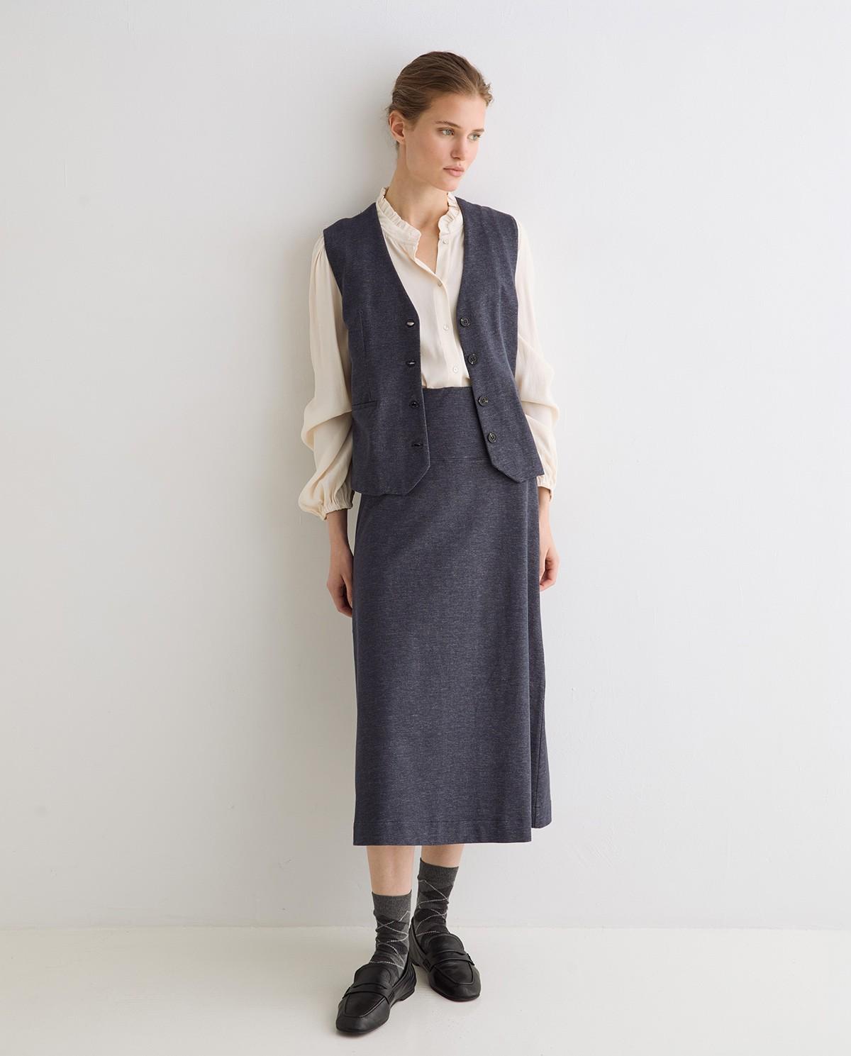 Chaleco de mujer efecto denim - Yerse - Azul oscuro Azul oscuro-5
