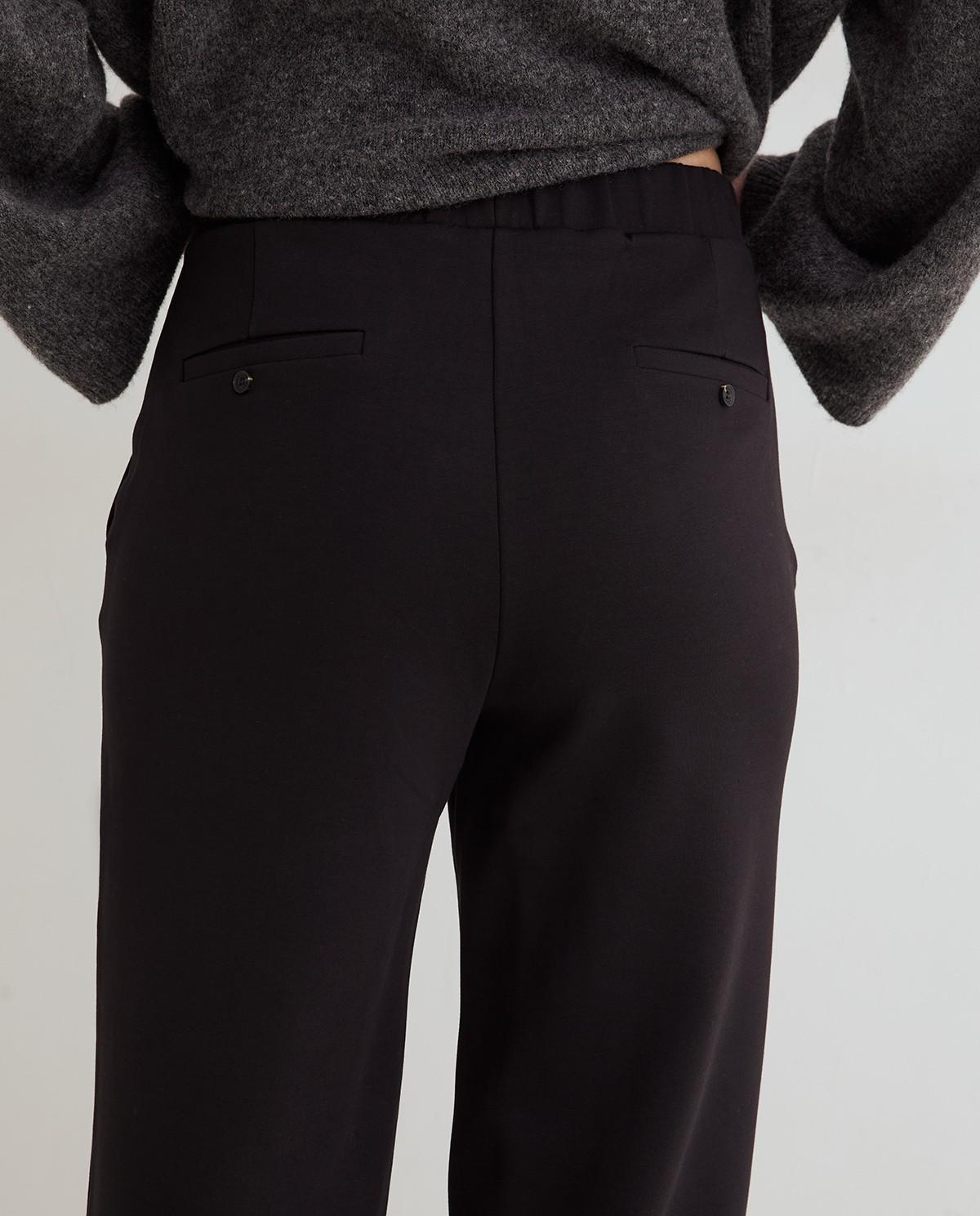 Pantalón ancho de mujer con cintura elástica - Yerse - Negro Negro-4
