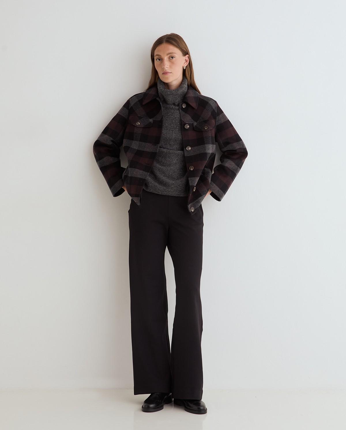 Pantalón ancho de mujer con cintura elástica - Yerse - Negro Negro-5