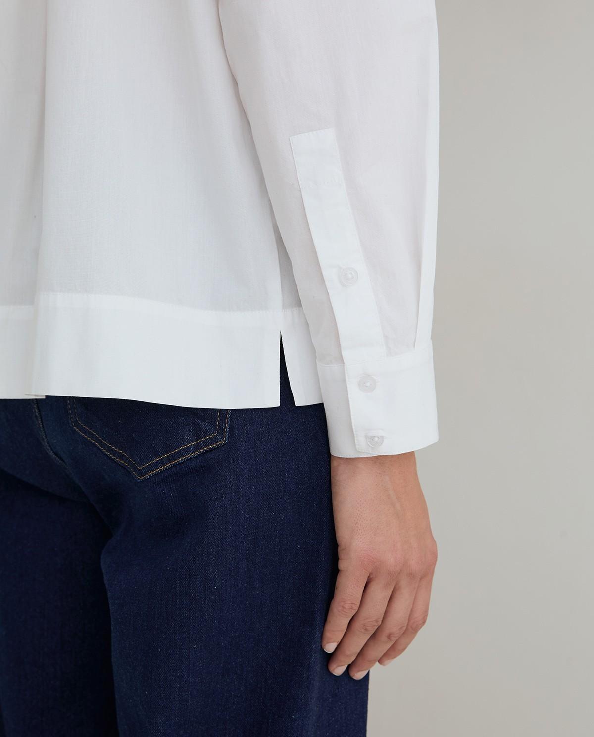 Camisa de mujer con cuello camisero de manga larga - Yerse - Blanco Blanco-4