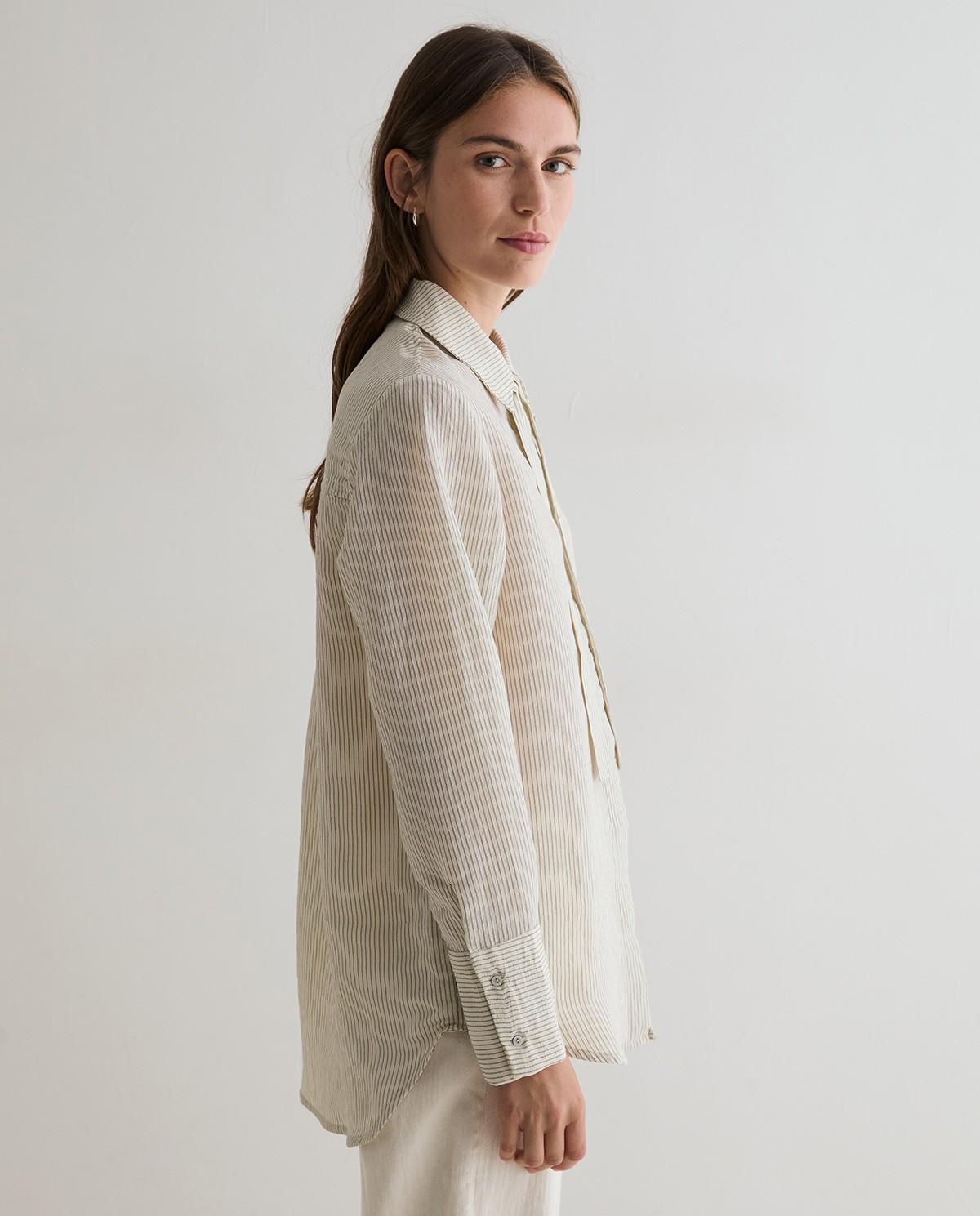 Camisa de manga larga lazada - Yerse - Natural Natural-3