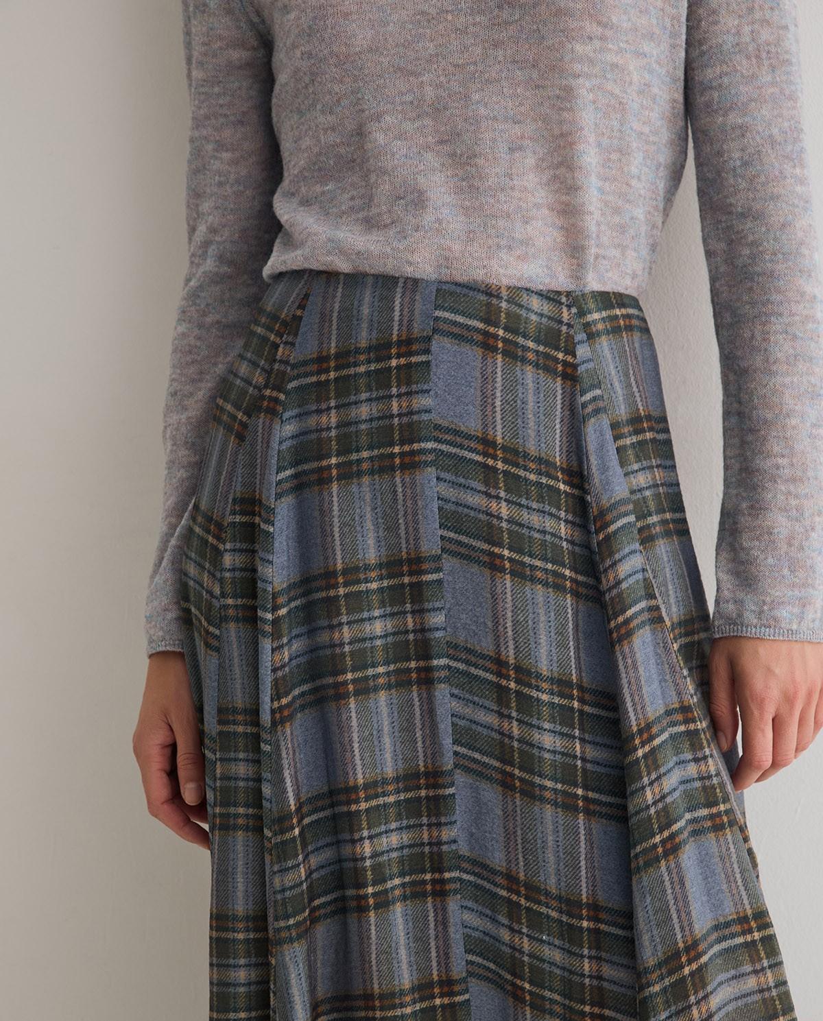 Falda midi con bajo asimétrico - Yerse - Multicolor Multicolor-3
