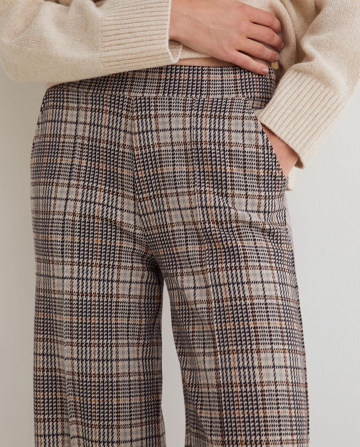 Pantalón ancho de mujer de tiro medio - Yerse - Marrón Marrón-3