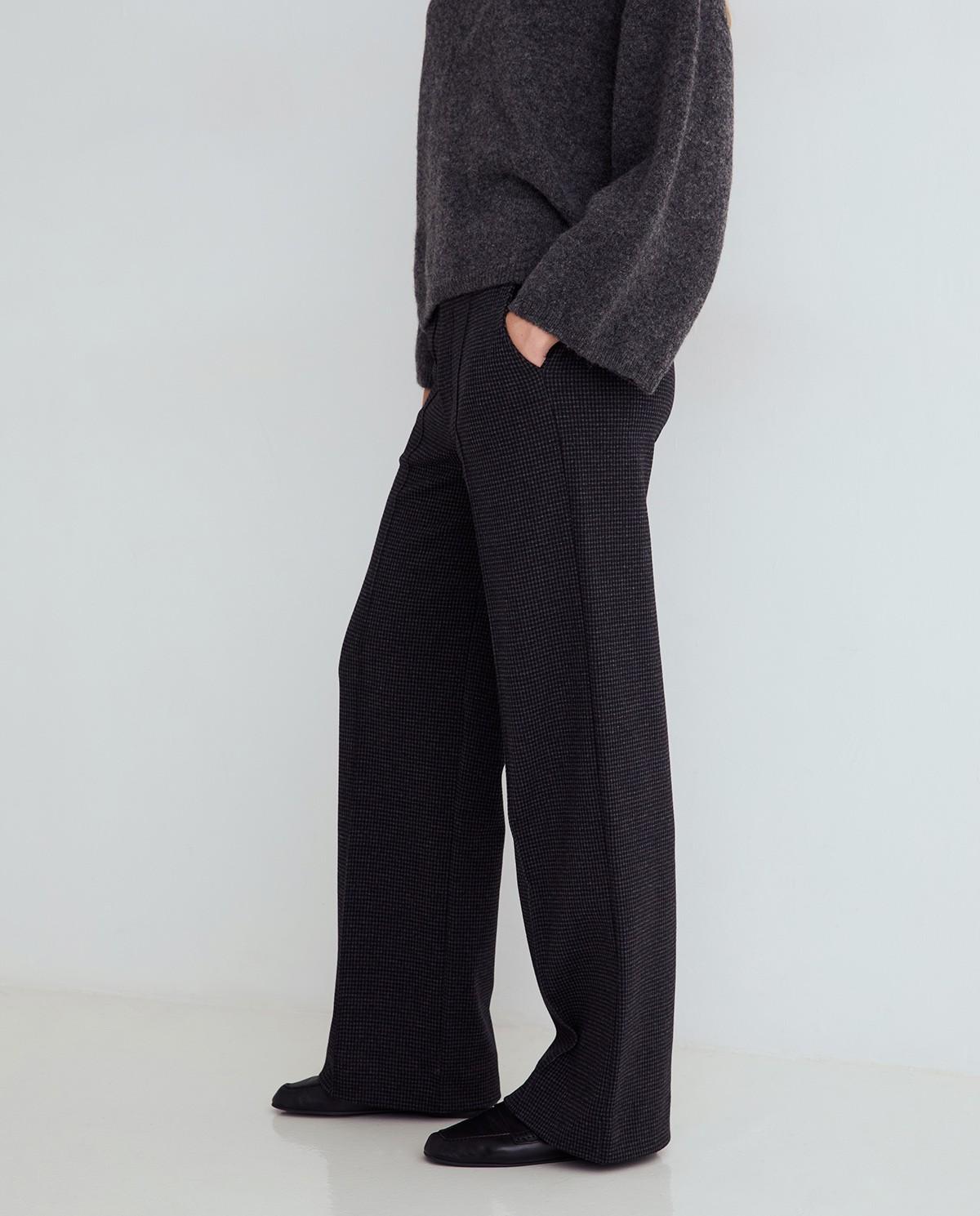 Pantalón ancho de mujer de tiro medio - Yerse - Gris Gris-3