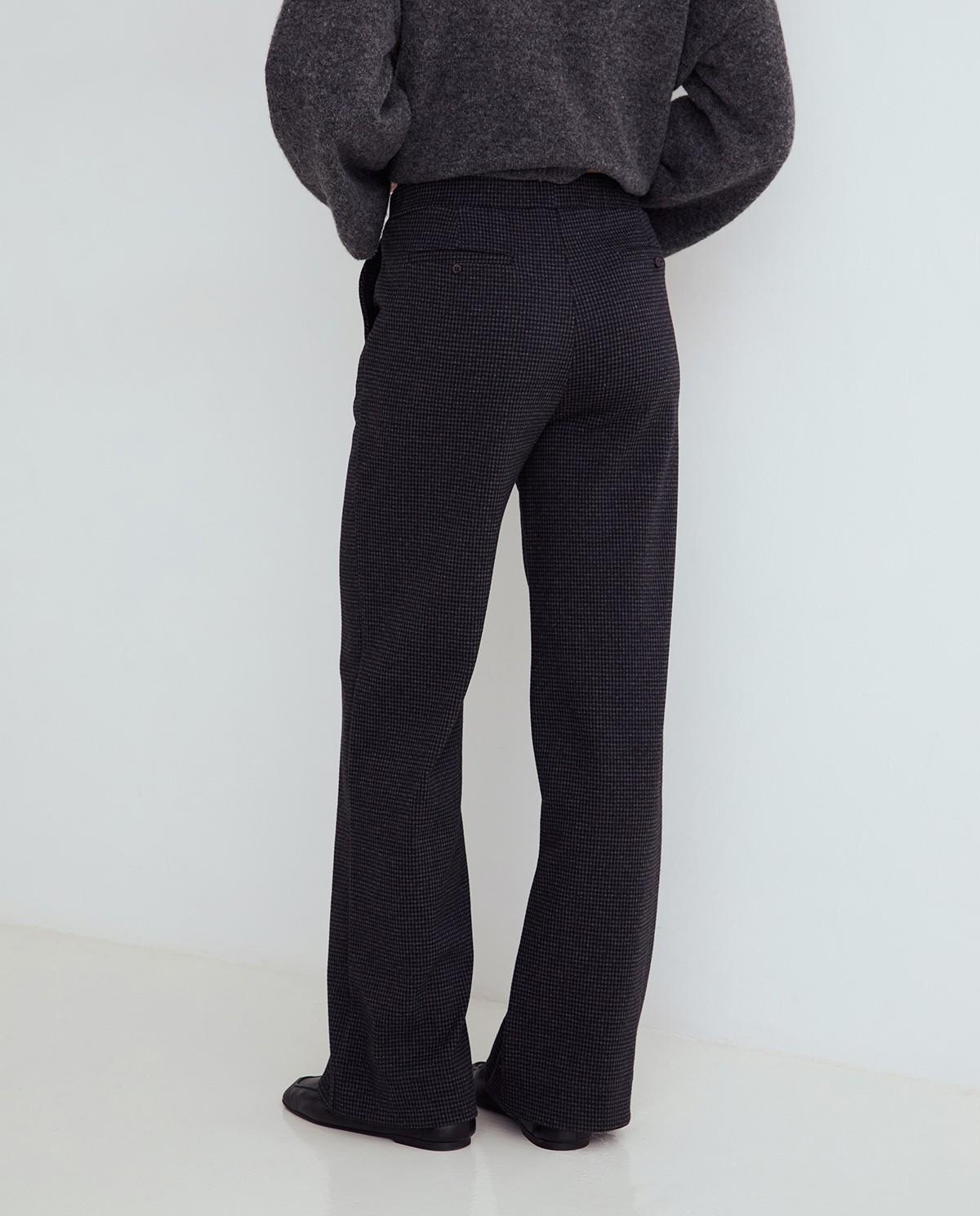 Pantalón ancho de mujer de tiro medio - Yerse - Gris Gris-4