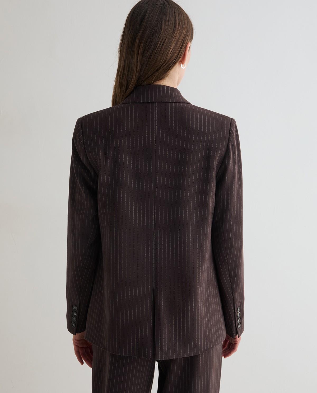 Americana de mujer en tejido jacquard - Yerse - Marrón Marrón-4