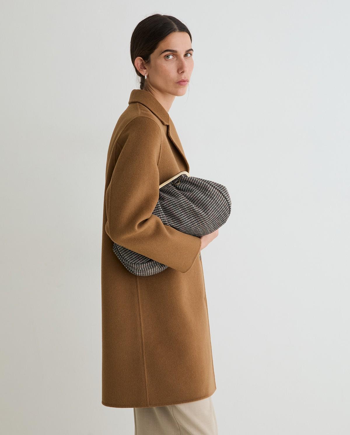 Abrigo de mujer midi recto con lana - Yerse - Camel Camel-5