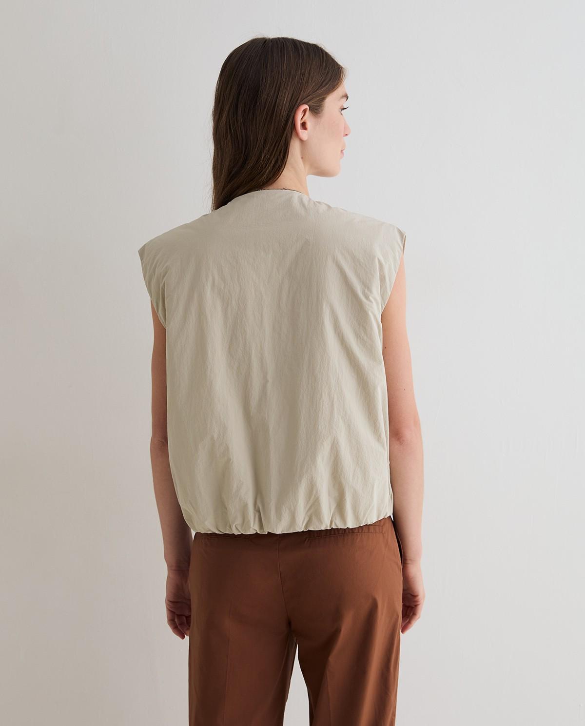 Chaleco de mujer water repellent con cremallera - Yerse - Beige Beige-4