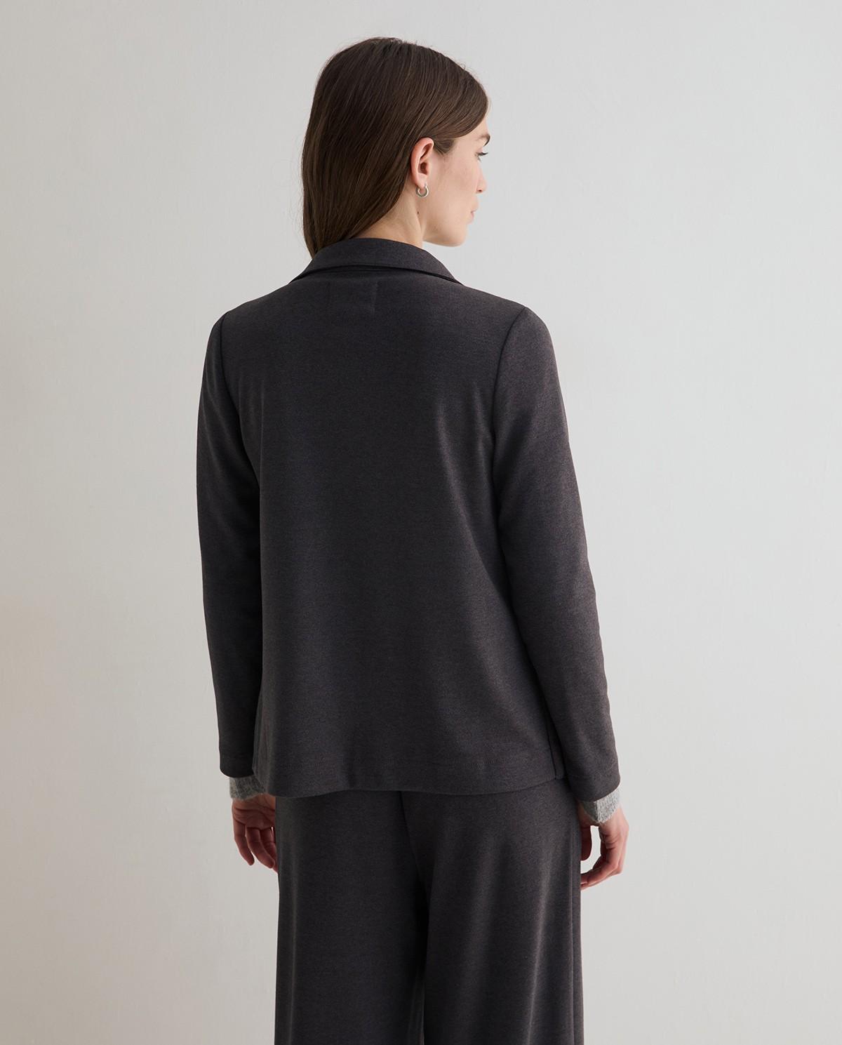 Americana de mujer de punto entallada - Yerse - Gris Gris-4