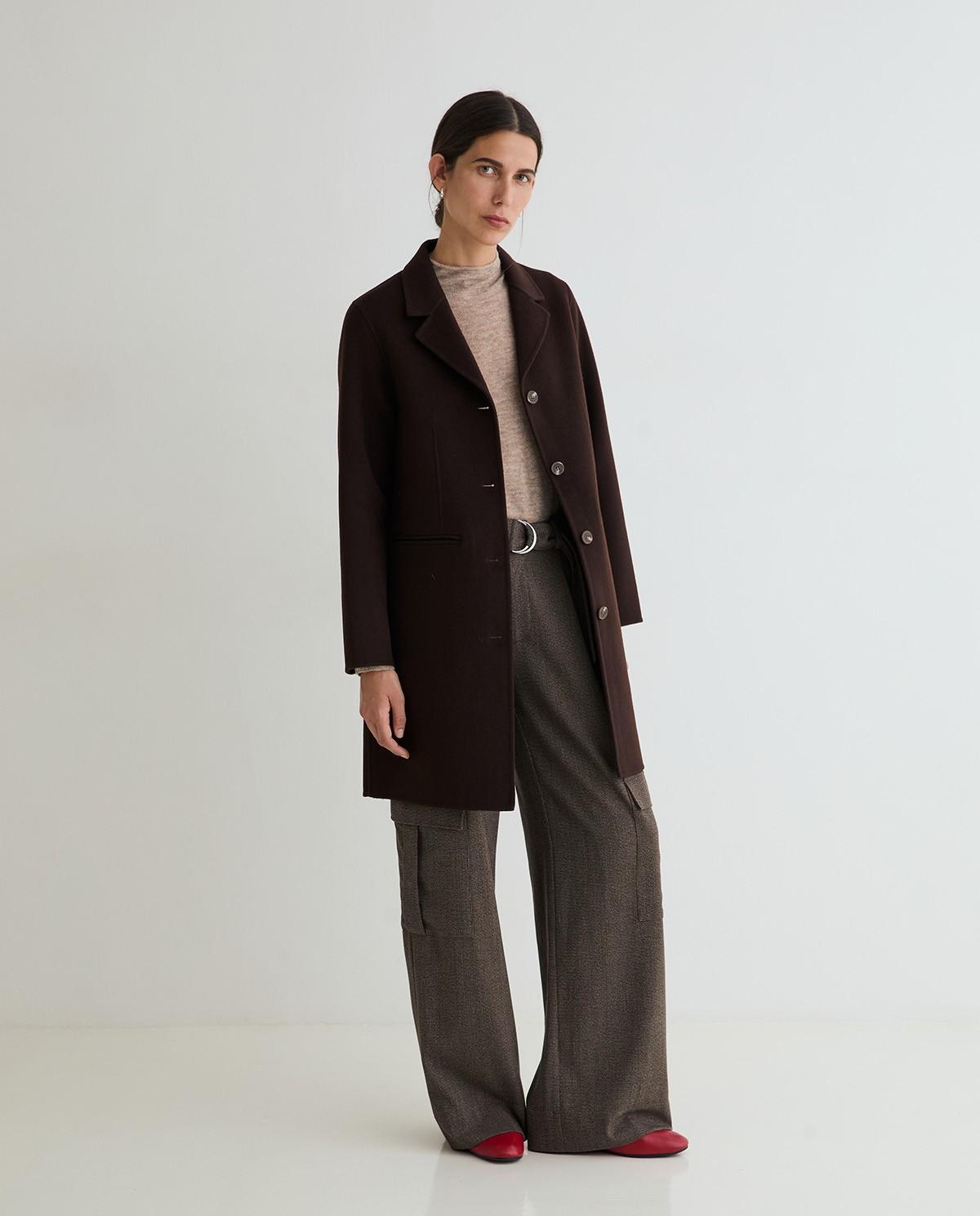 Pantalones anchos de mujer estilo cargo con pinzas - Yerse - Marrón Marrón-5