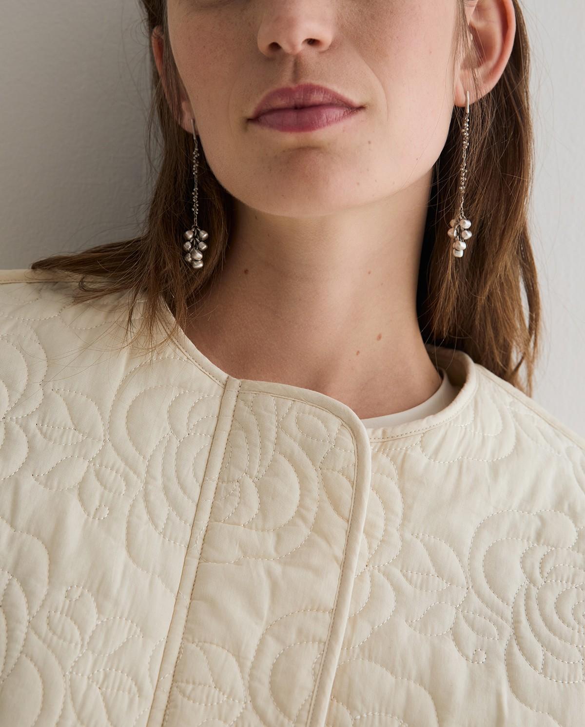 Chaqueta de mujer acolchada con bordados - Yerse - Natural Natural-4
