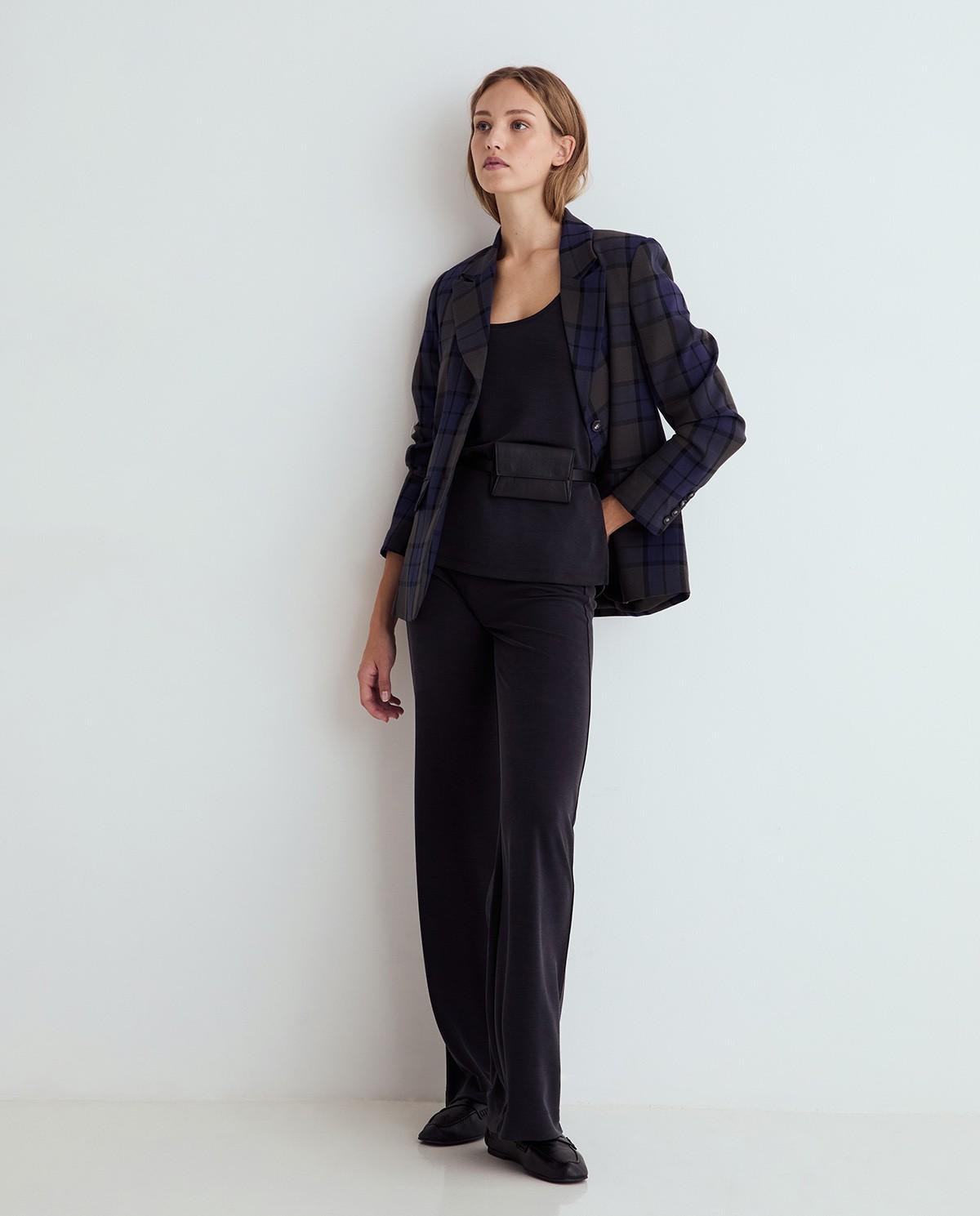 Pantalón ancho de mujer de tiro alto - Yerse - Negro Negro-4