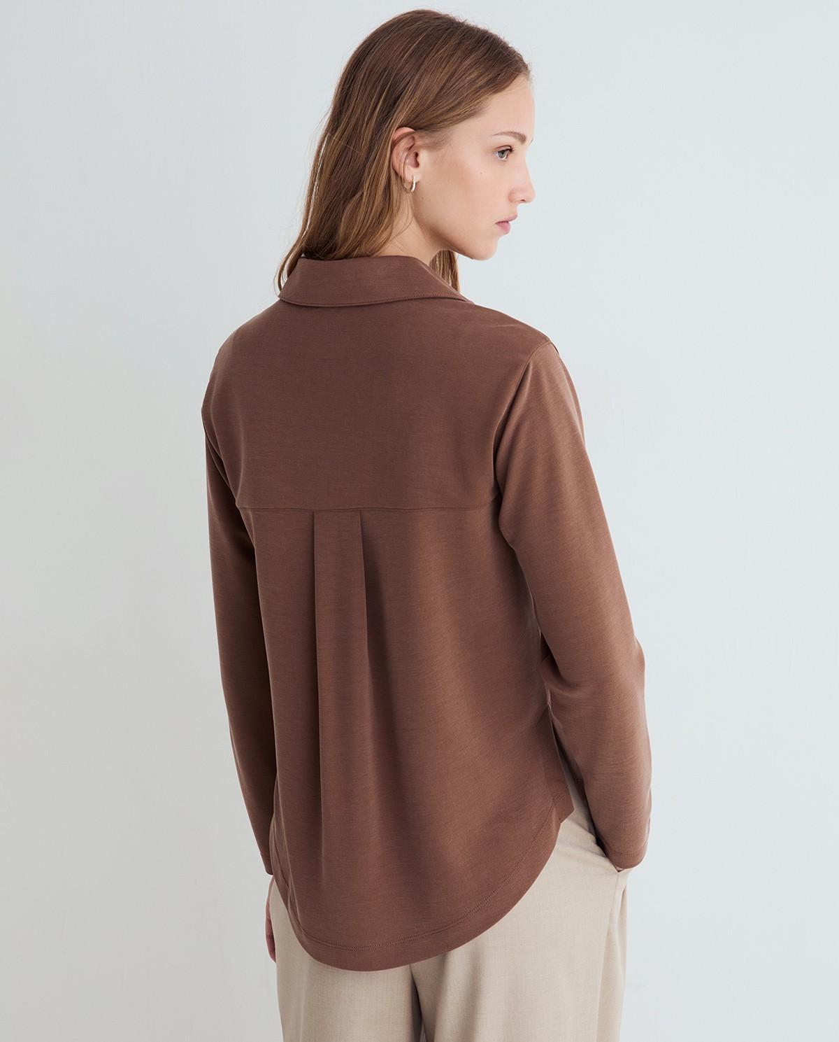 Camisa de mujer con cuello camisero - Yerse - Camel Camel-4
