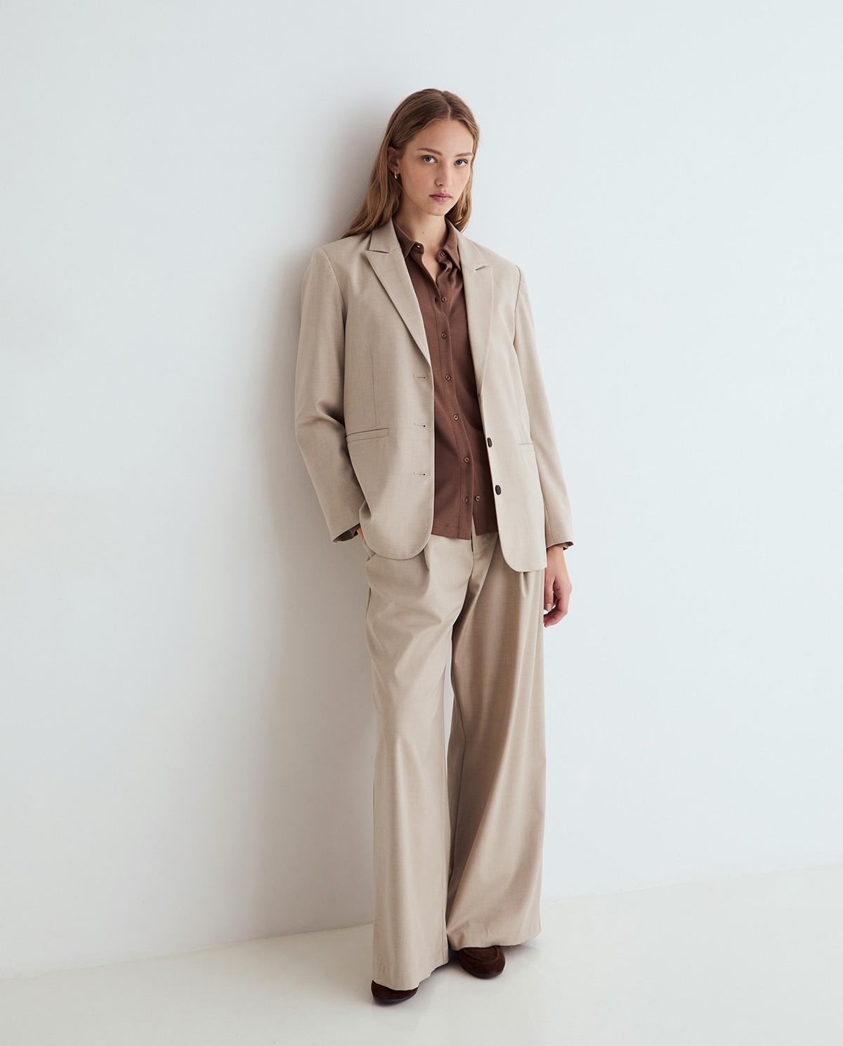 Camisa de mujer con cuello camisero - Yerse - Camel Camel-5