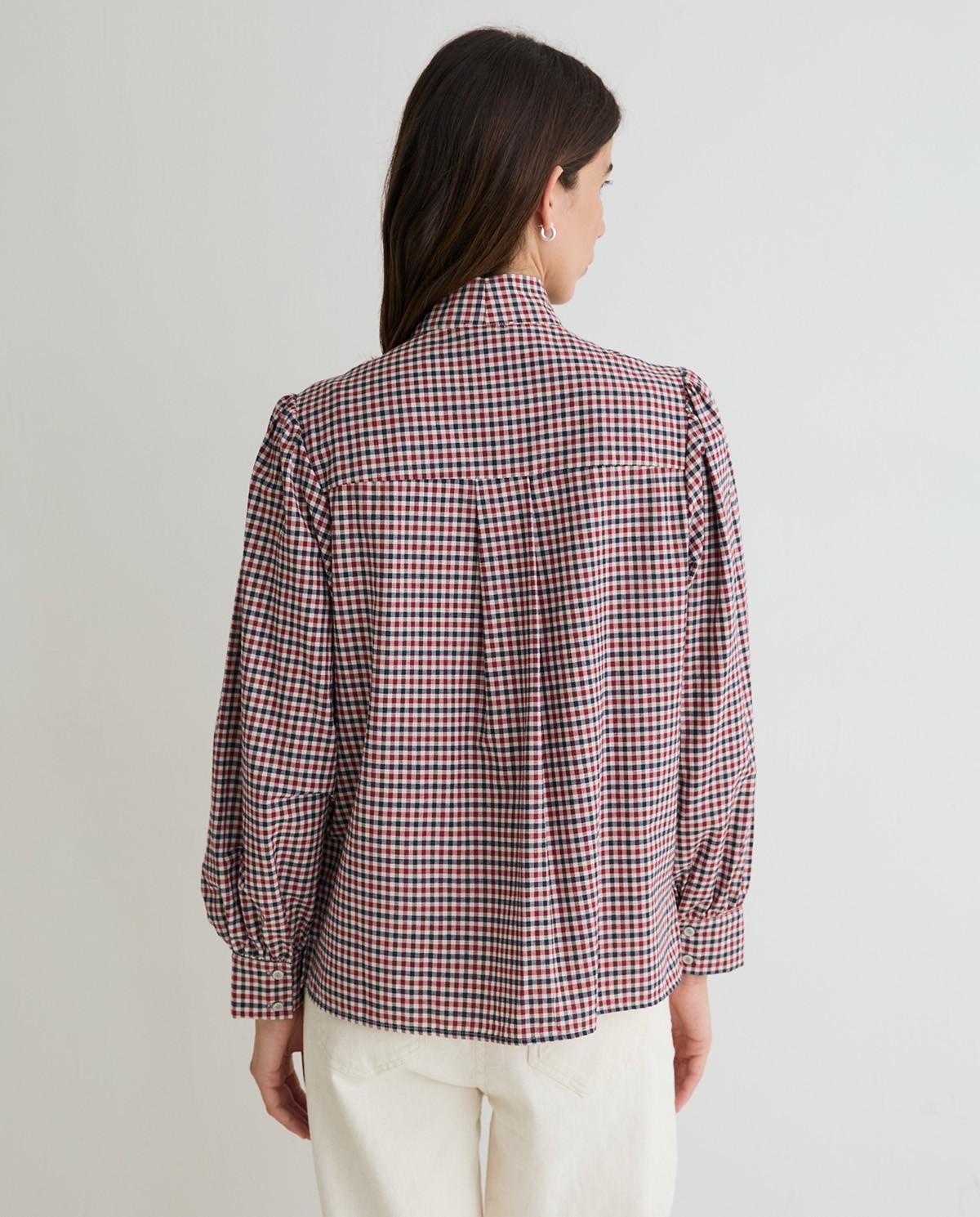 Camisa de mujer de manga larga con lazo al cuello - Yerse - Multicolor Multicolor-3
