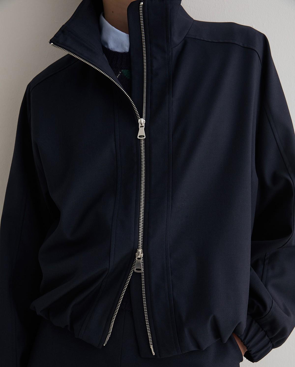 Chaqueta bomber de mujer con cuello subido - Yerse - Azul marino Azul marino-3