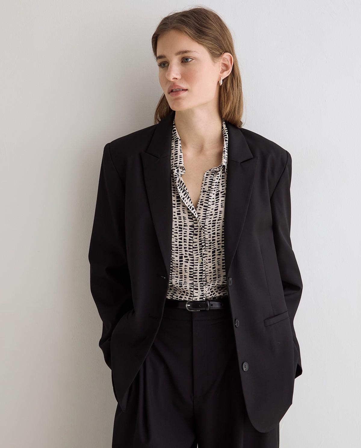 Americana de traje de mujer estructurada - Yerse - Negro Negro-1
