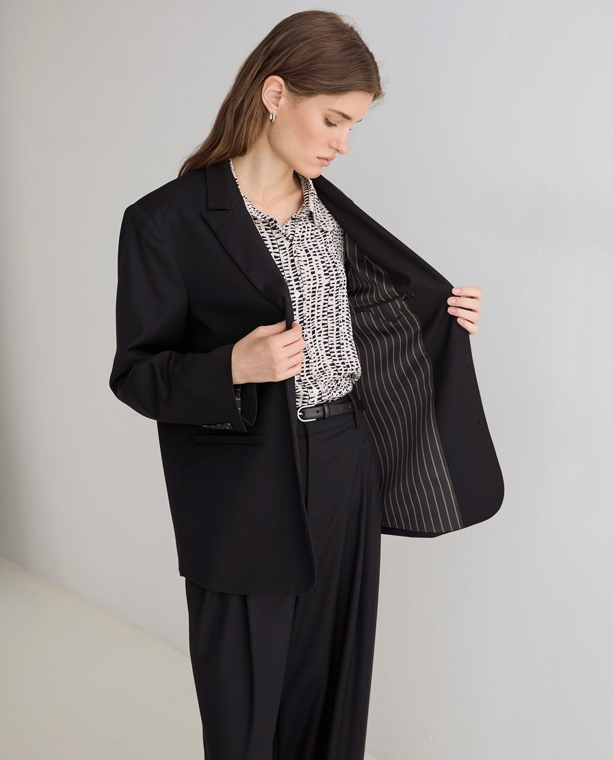 Americana de traje de mujer estructurada - Yerse - Negro Negro-2