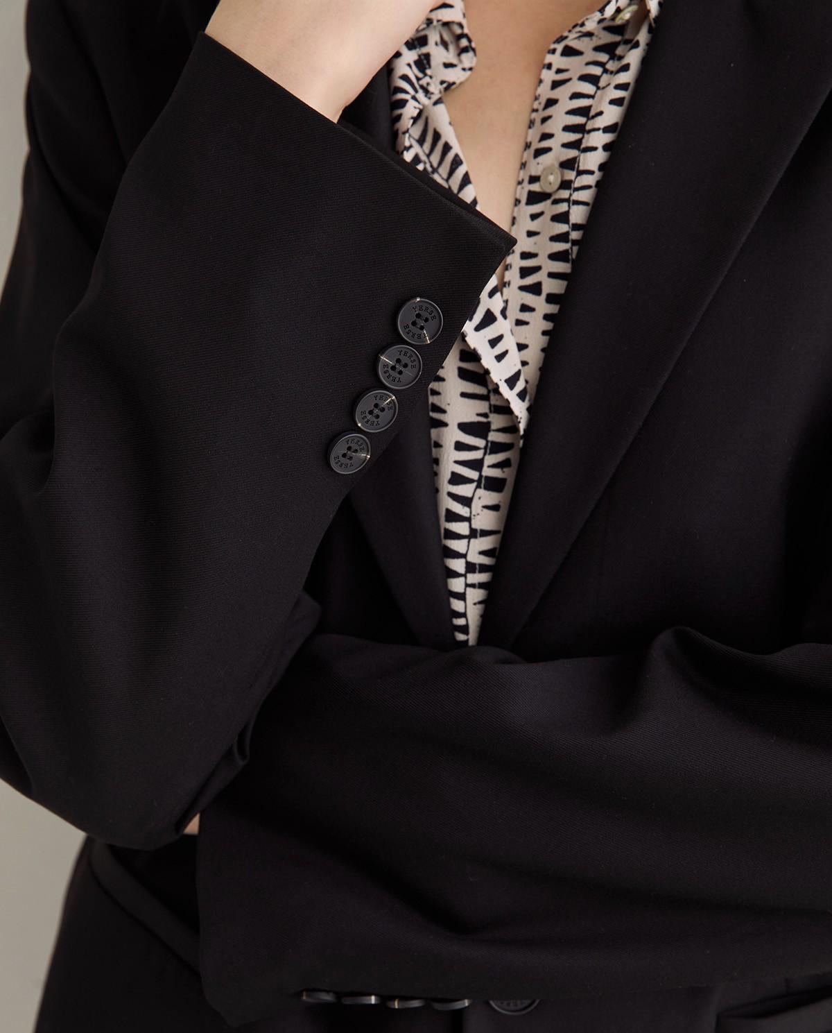 Americana de traje de mujer estructurada - Yerse - Negro Negro-3