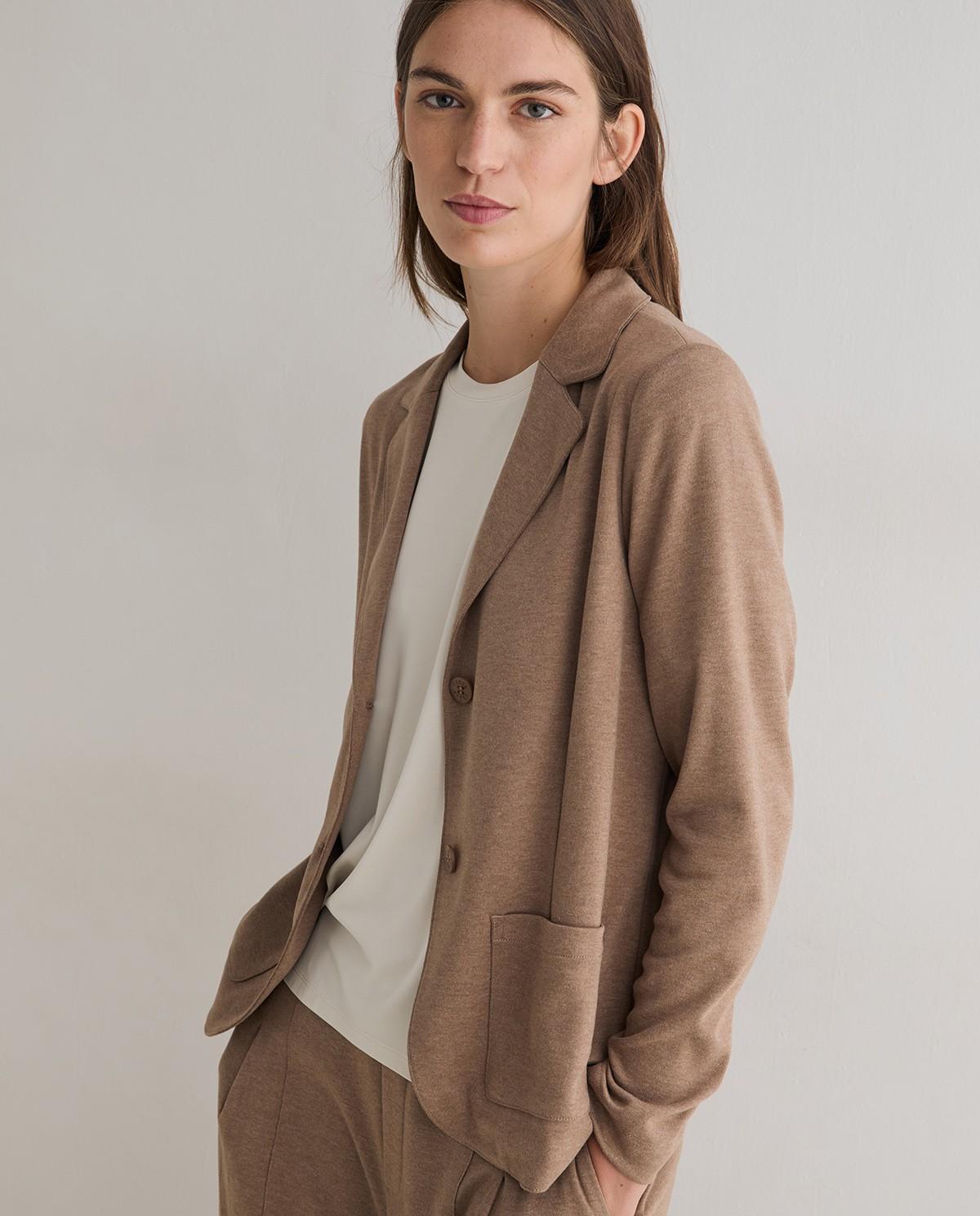 Americana de mujer de punto entallada - Yerse - Camel Camel-1