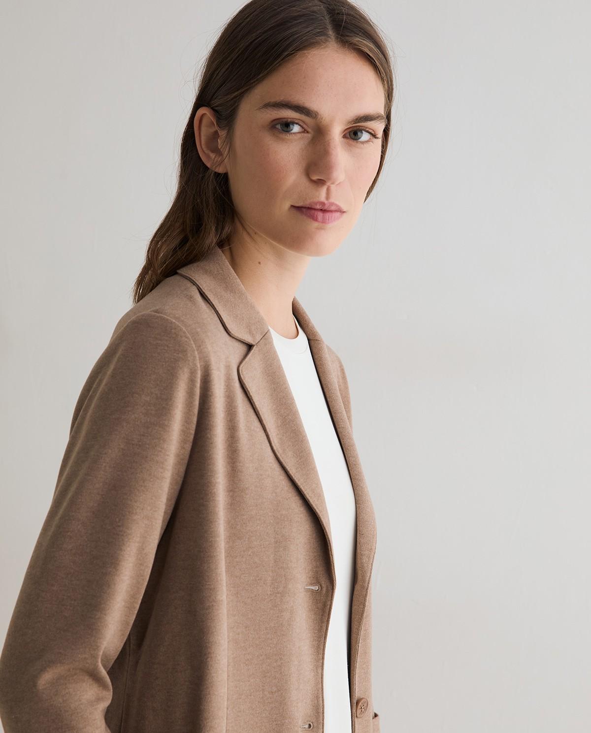 Americana de mujer de punto entallada - Yerse - Camel Camel-2