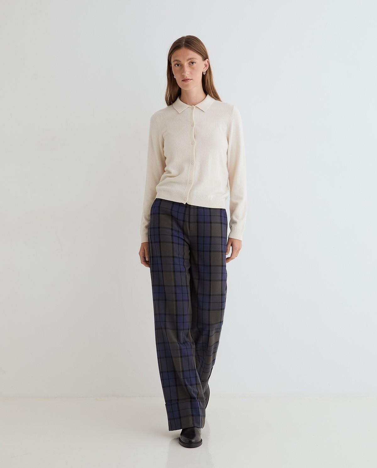 Pantalón ancho de mujer traje de tiro medio - Yerse - Multicolor Multicolor-1