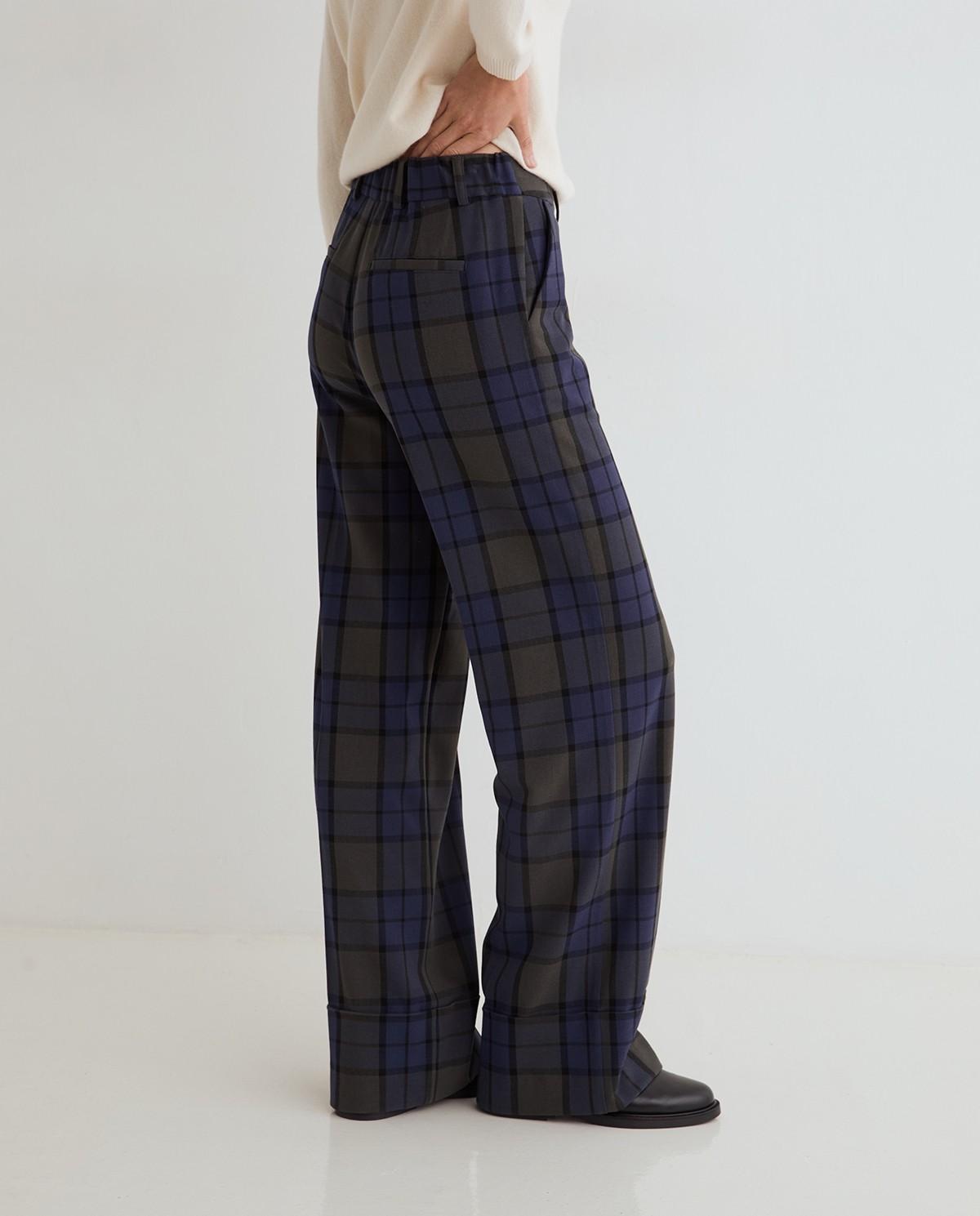 Pantalón ancho de mujer traje de tiro medio - Yerse - Multicolor Multicolor-4