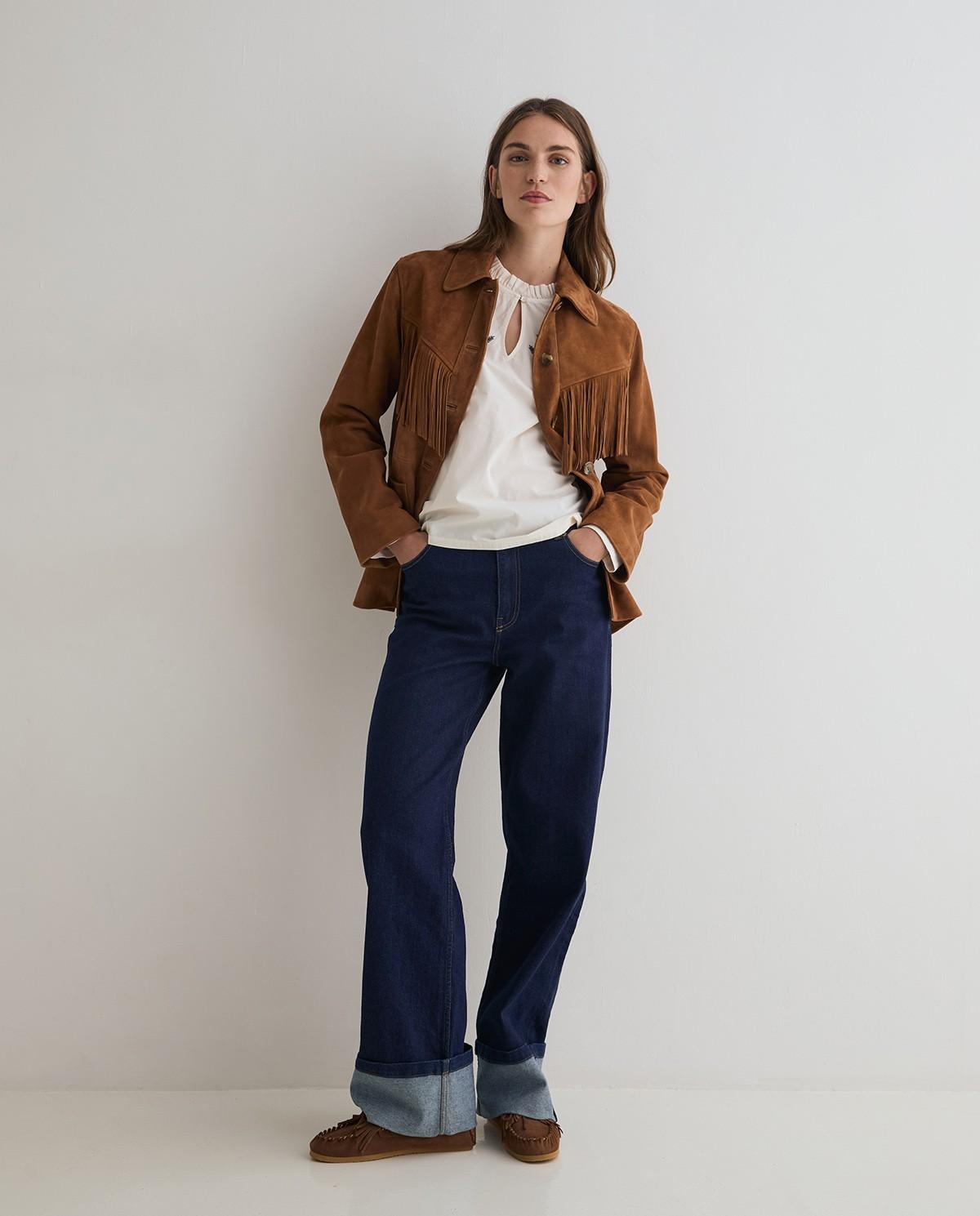 Blusa de mujer con bordados en contraste - Yerse - Natural Natural-5
