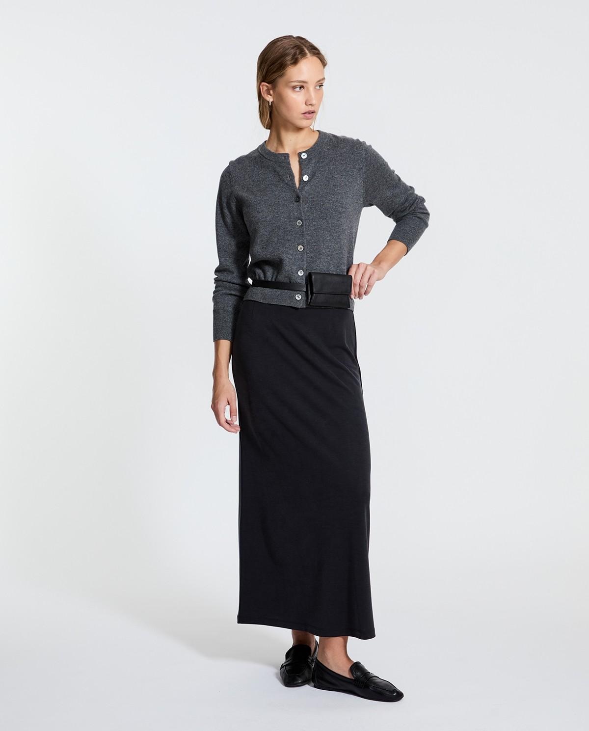Imagen 5 de Cárdigan de mujer 100% cashmere con escote redondo - Yerse - Gris Gris