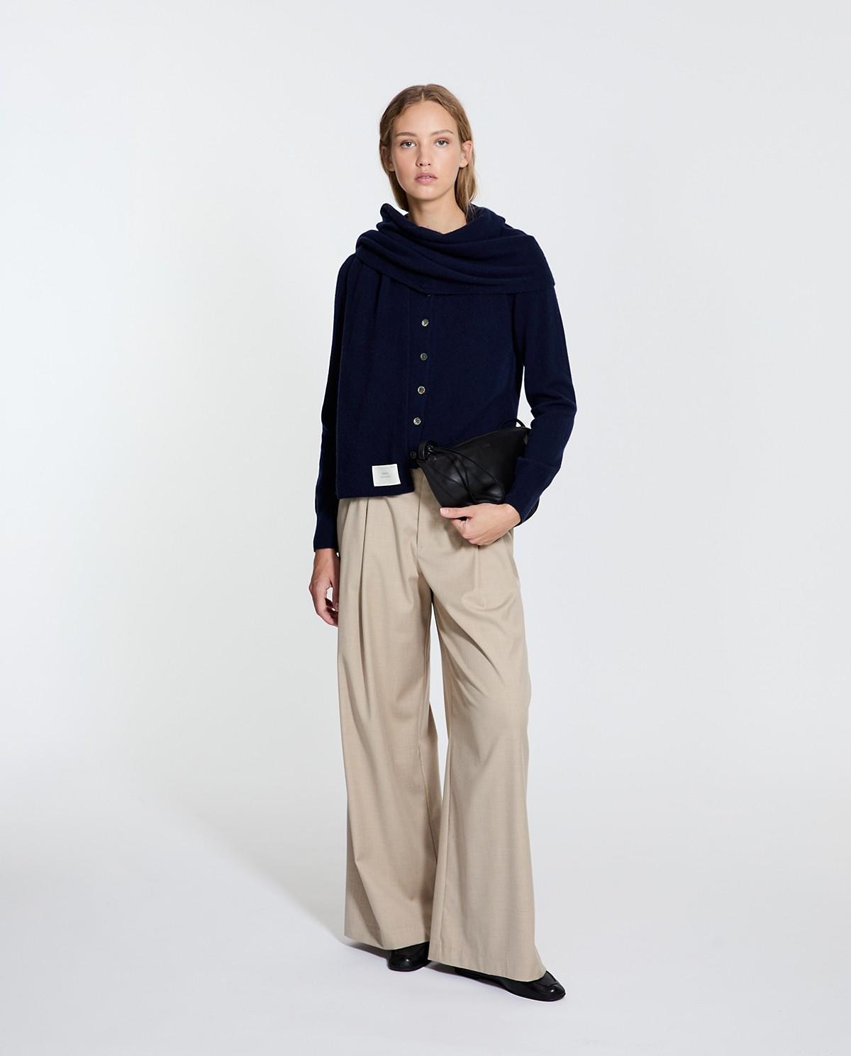 Imagen 5 de Cárdigan de mujer 100% cashmere con escote redondo - Yerse - Azul oscuro Azul oscuro