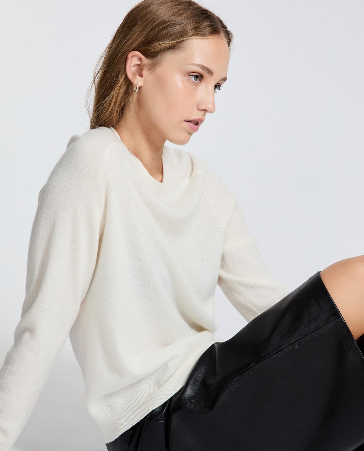 Imagen 0 de Jersey de punto liso de mujer 100% cashmere Natural