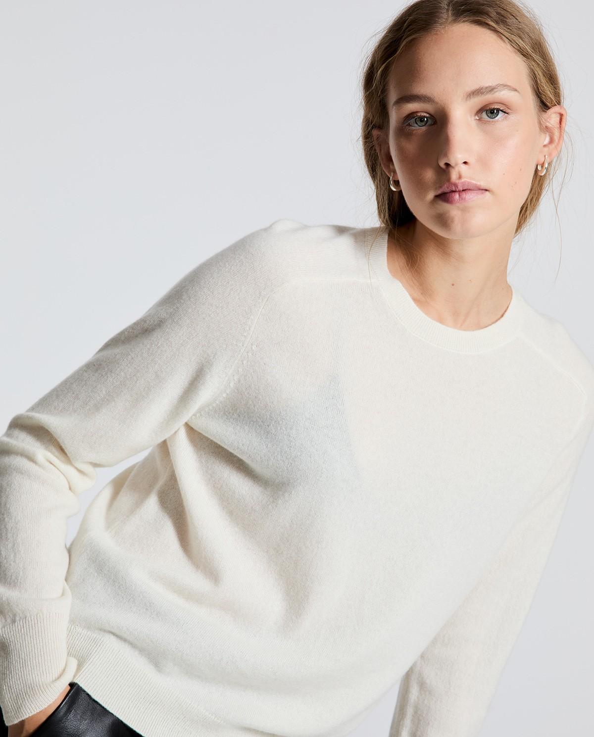 Imagen 4 de Jersey de punto liso de mujer 100% cashmere - Yerse - Natural Natural