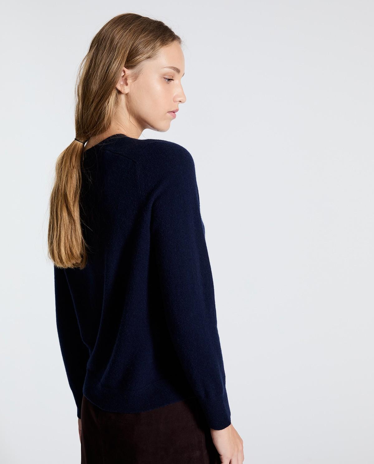 Imagen 3 de Jersey de punto liso de mujer 100% cashmere - Yerse - Azul oscuro Azul oscuro
